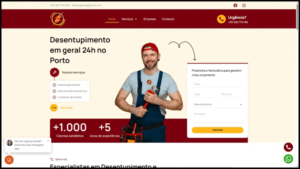 Desentupimento Porto | Flash Esgotos Desentupidora 24h