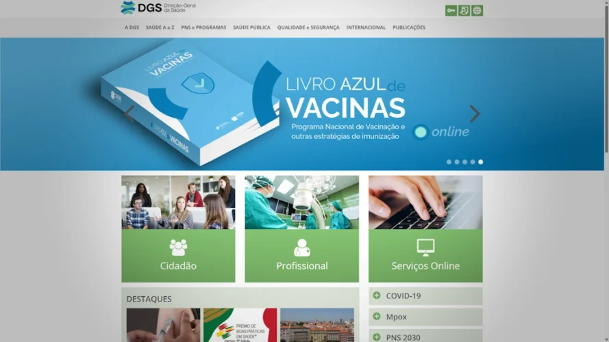site da dgs-direcao-geral-da-saude - captura de ecrã em 28-04-2026