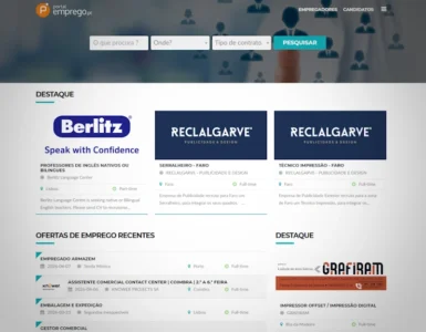 Interface do site portalemprego.pt