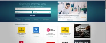 Interface do Emprego SAPO com ofertas de emprego em Portugal